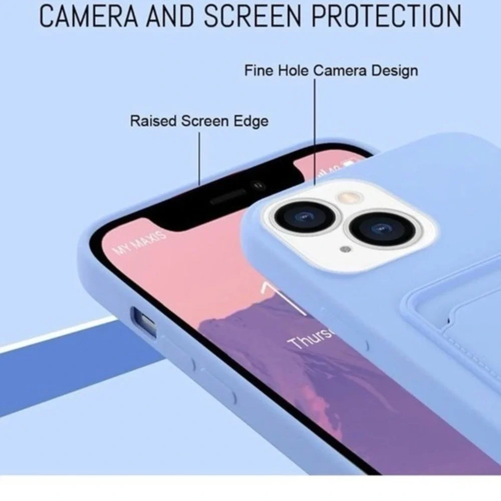 New MZELQ Compatible with iPhone 13 (6.1 inch) Case, Card Holder Camera Protecti